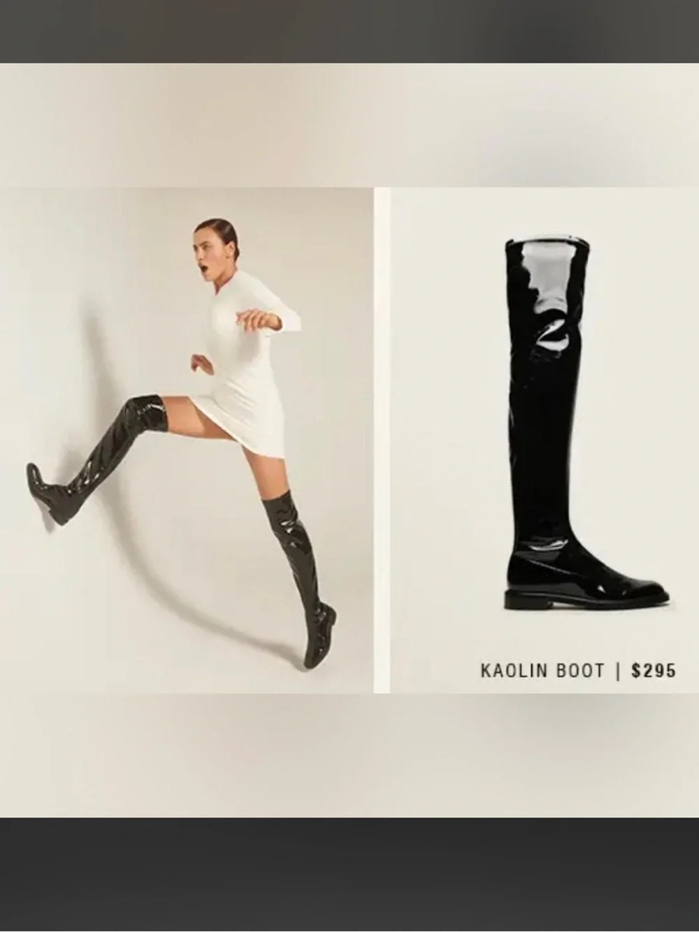 Schutz Kaolin Over The Knee Black Patent Leather Boot Size 6.5 NEW
